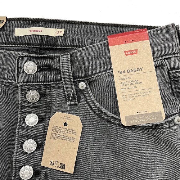 Levi’s ’94 Baggy Twisted Slit-Hem Jean 27x31 Washed Black - Picture 11 of 15